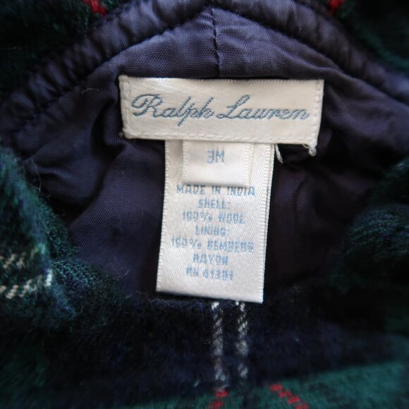 Baby Ralph Lauren Plaid Green Overalls Size 3M - Picture 5 of 5